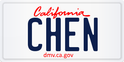 CA license plate CHEN