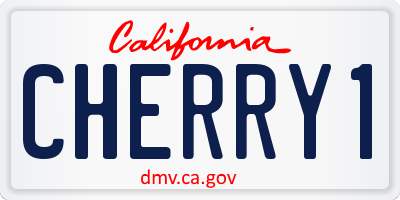 CA license plate CHERRY1