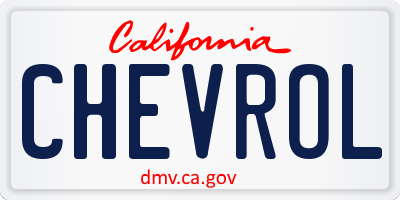 CA license plate CHEVROL