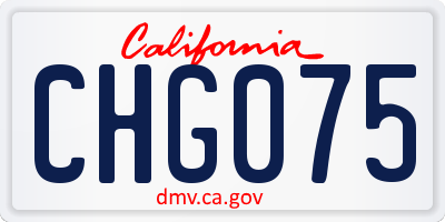 CA license plate CHG075