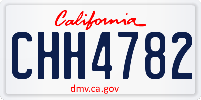 CA license plate CHH4782