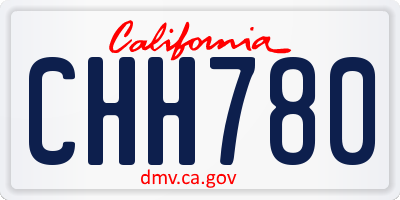 CA license plate CHH780