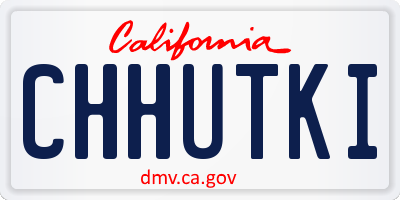 CA license plate CHHUTKI