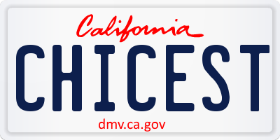 CA license plate CHICEST