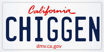 CA license plate CHIGGEN