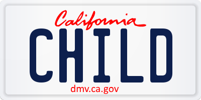 CA license plate CHILD