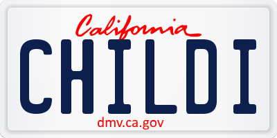 CA license plate CHILDI