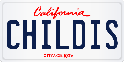 CA license plate CHILDIS