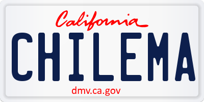 CA license plate CHILEMA