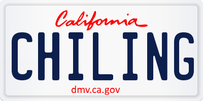 CA license plate CHILING