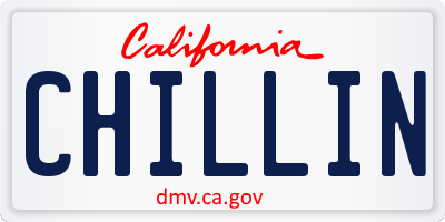 CA license plate CHILLIN