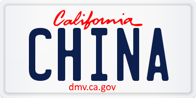 CA license plate CHINA