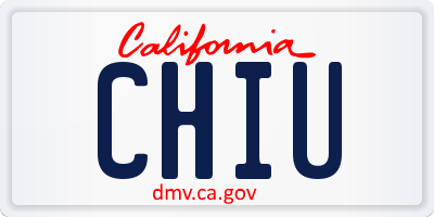 CA license plate CHIU