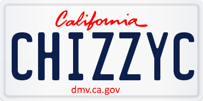 CA license plate CHIZZYC