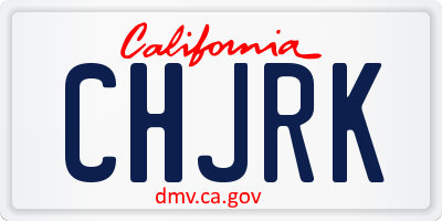 CA license plate CHJRK