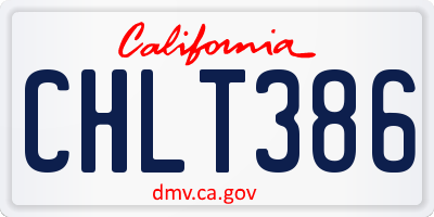 CA license plate CHLT386