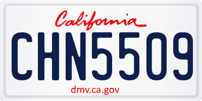 CA license plate CHN5509