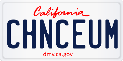 CA license plate CHNCEUM