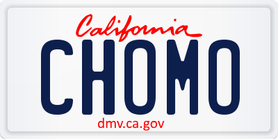 CA license plate CHOMO