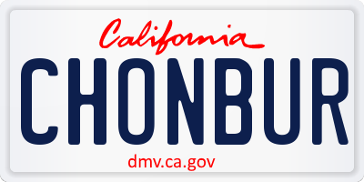 CA license plate CHONBUR