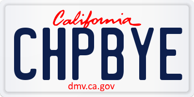 CA license plate CHPBYE