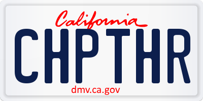 CA license plate CHPTHR