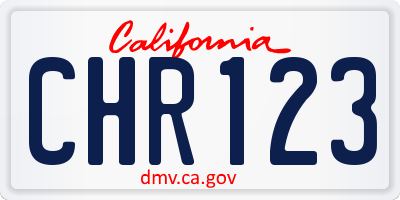 CA license plate CHR123