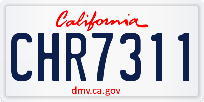 CA license plate CHR7311