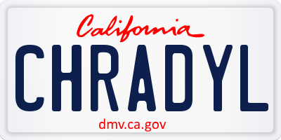 CA license plate CHRADYL