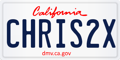 CA license plate CHRIS2X