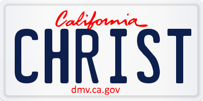 CA license plate CHRIST