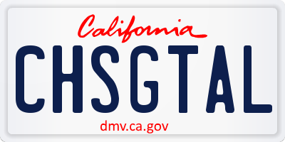 CA license plate CHSGTAL