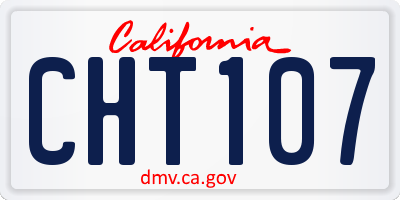 CA license plate CHT107