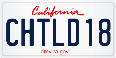 CA license plate CHTLD18