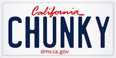 CA license plate CHUNKY