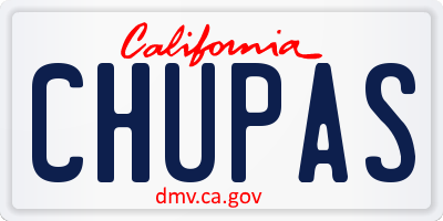 CA license plate CHUPAS