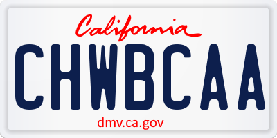 CA license plate CHWBCAA