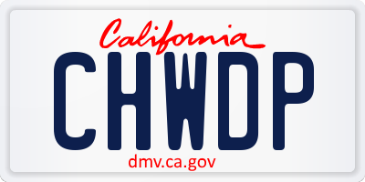 CA license plate CHWDP