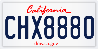 CA license plate CHX8880