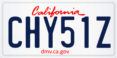 CA license plate CHY51Z