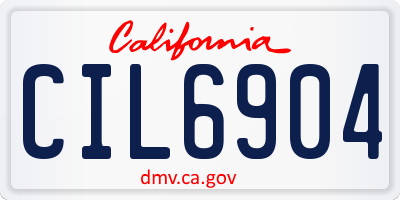 CA license plate CIL6904