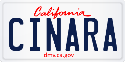 CA license plate CINARA