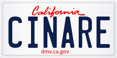 CA license plate CINARE