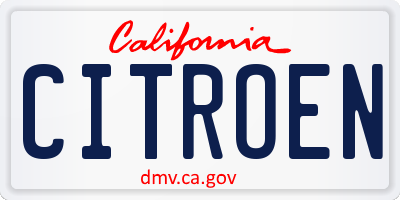 CA license plate CITROEN