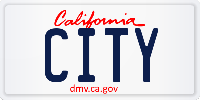 CA license plate CITY