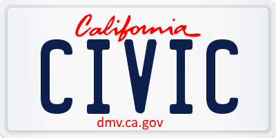 CA license plate CIVIC