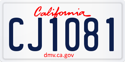 CA license plate CJ1081