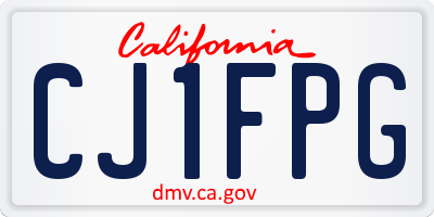 CA license plate CJ1FPG