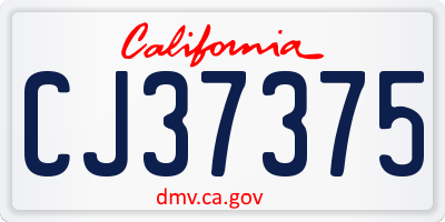 CA license plate CJ37375