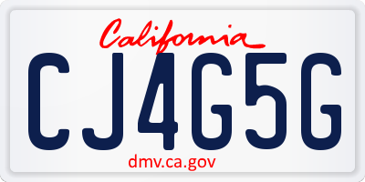 CA license plate CJ4G5G